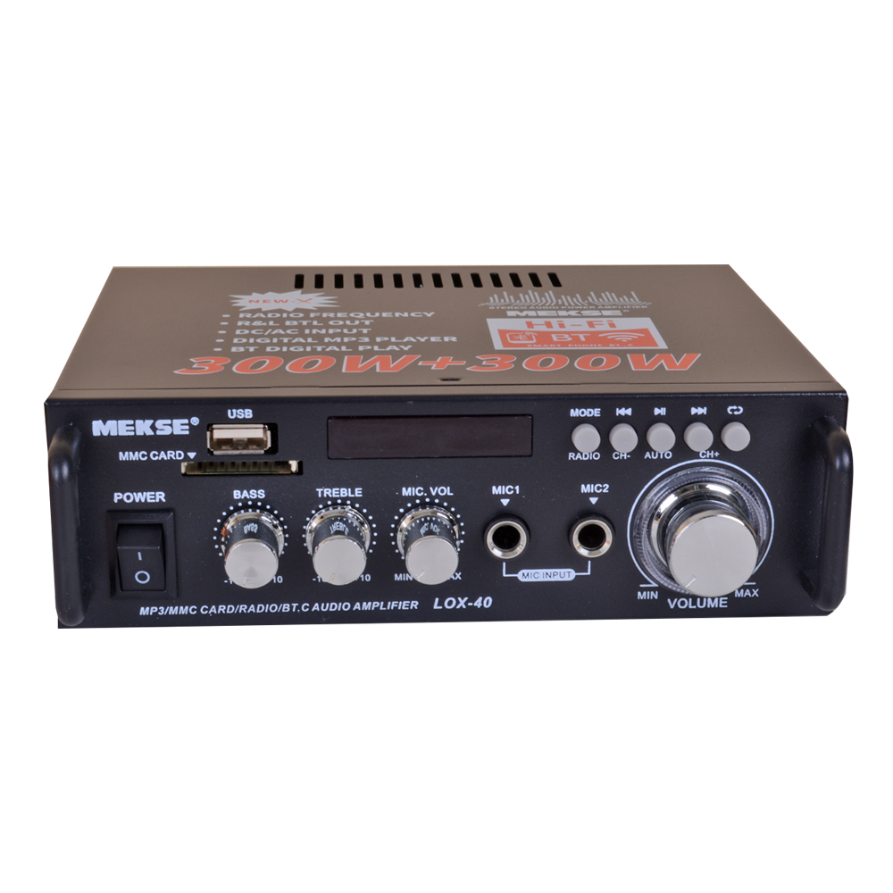 AMPLIFICADOR PERIFONEO 2 MICROFONOS/BT/MP3/FM LOX-40 MEKSE