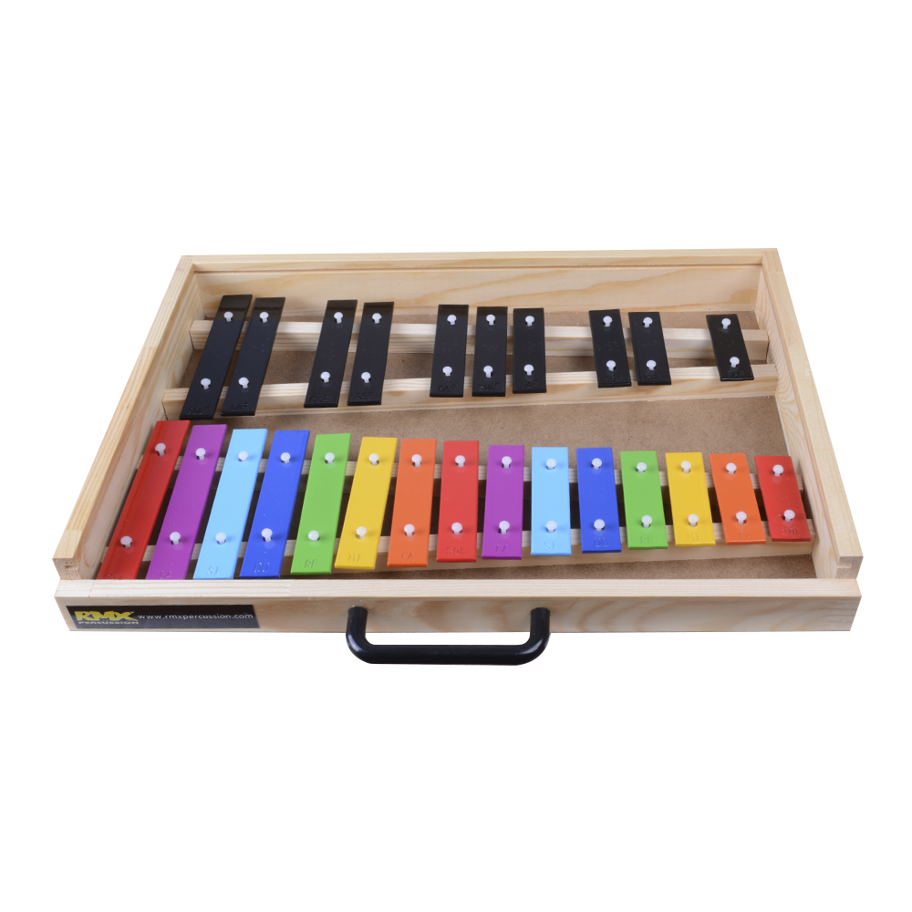 METALOFONO 25 NOTAS COLOR - CAJA MADERA RMX       