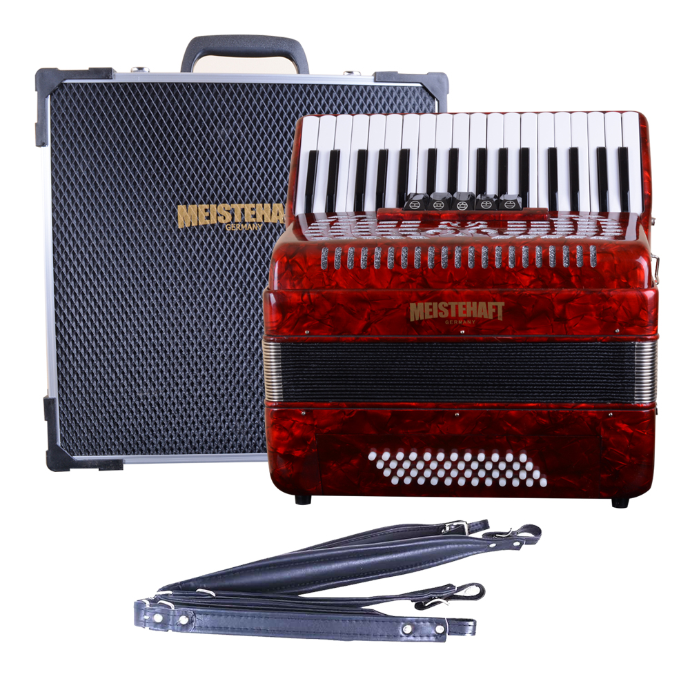 ACORDEON 48 BAJOS 5 REG. ROJO 485/RD MEISTEHAFT 48