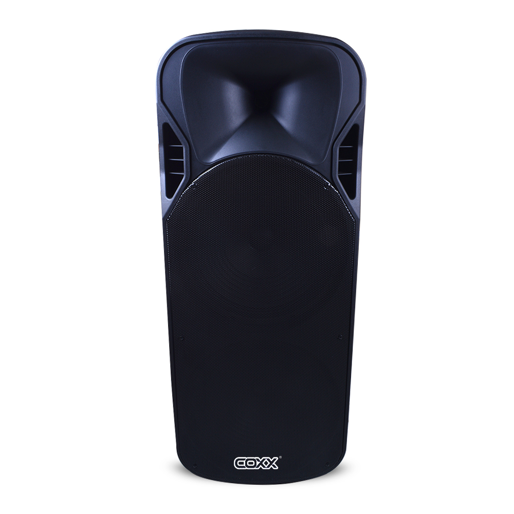 CAJA ACUSTICA PARLANTE PORTATIL -2X15 + 2 MICROFONOS MEE-214 MIC COXX  