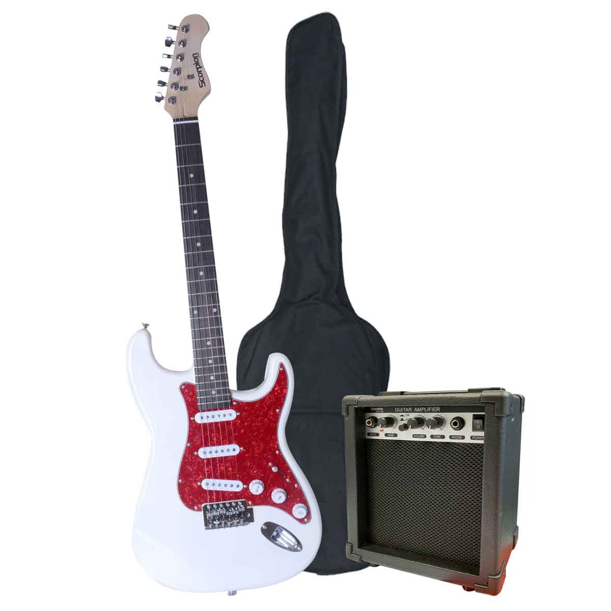 PACK GUITARRA ELEC.PAC-32WR/BLANCA SCORPION           