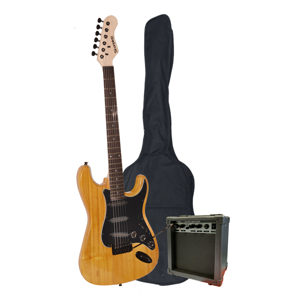 PACK GUITARRA ELEC.PAC-49NA/BK NATURAL/BLACK SCORPION