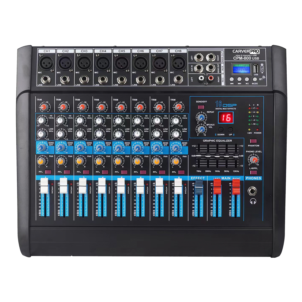 POWER MIXER 8CH BT-MP3 CARVER PRO CPM-800