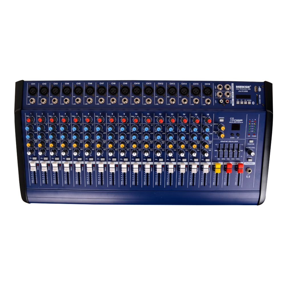 CONSOLA POWER MIXER 16CH BLUETOOTH+ USB UKS-16USB MEKSE