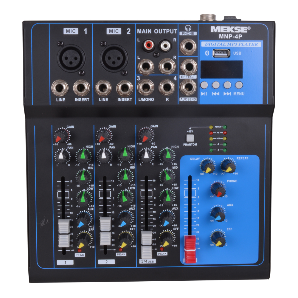 MIXER PASIVO BT/USB 2+2 (4CANALES) MEKSE MNP-4P