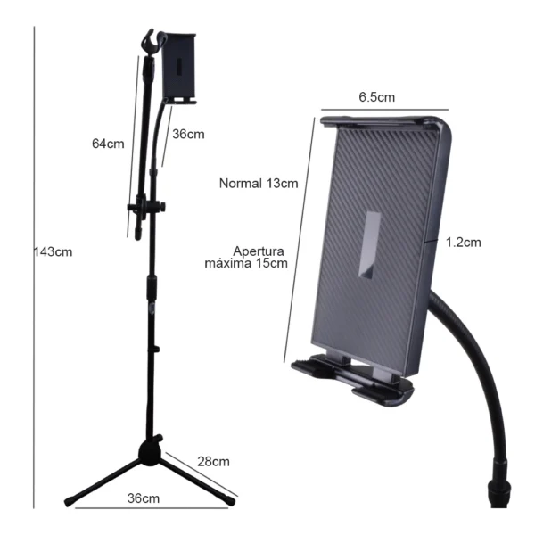 ATRIL MICROFONO + SOPORTE TABLET RMX-MT-37