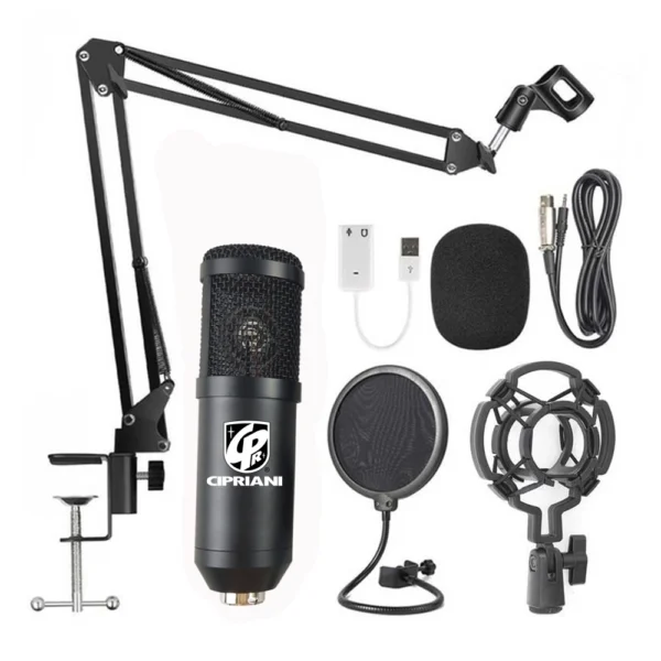 KIT STREAMING MICROFONO+ATRIL+FILTRO/ACC BM-800K BLACK