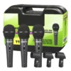 SET DE 3 MICROFONOS + PORTA MICROFONO MODELO CH33-3BK CARVERPRO