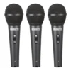 SET DE 3 MICROFONOS + PORTA MICROFONO MODELO CH33-3BK CARVERPRO
