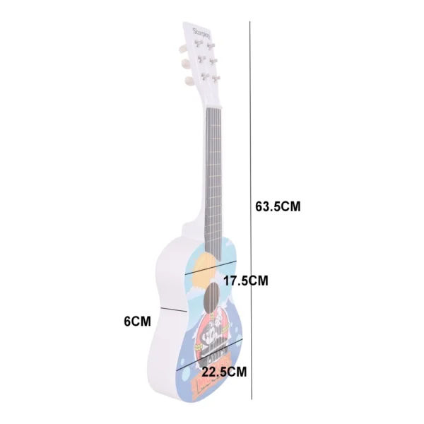 GUITARRA NIÑO 25 MODELO SALVAVIDAS COLOR BLANCO