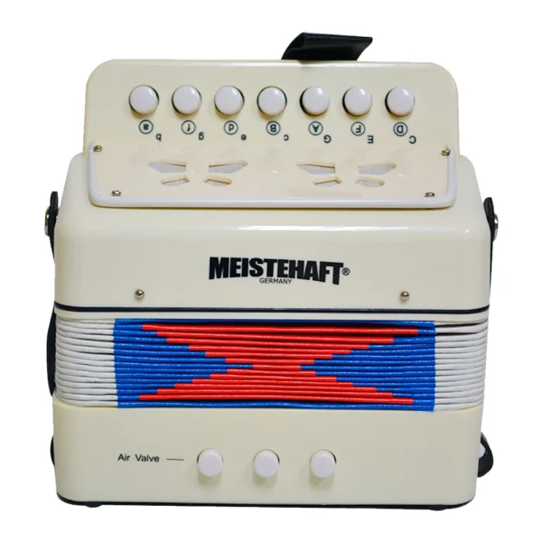 ACORDEON NIÑO 3 BAJOS BLANCA MODELO MT-2018 MEISTEHAFT