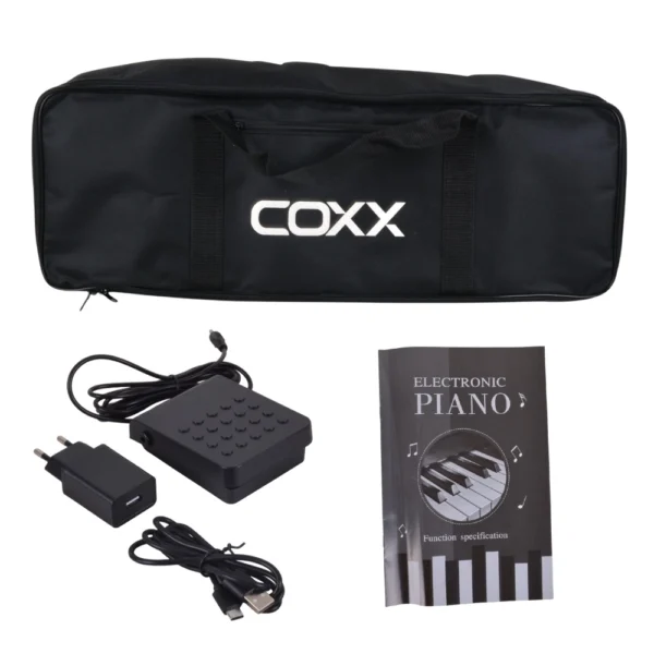 PIANO DIGITAL 88 NOTAS PORTATIL NEGRO COXX FOLD + FUNDA