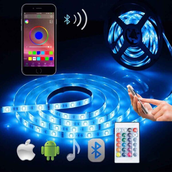 KIT TIRA LED A.BRILLO BLUETOOH + REMOTO 5MT LS-100MC