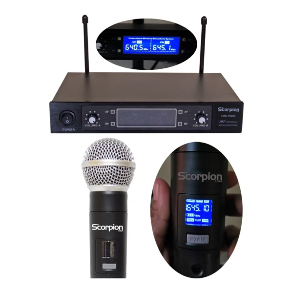 MICROFONO INALAMBRICO DE MANO DOBLE UHF/FQ VAR. SMU-N5000 SCORPION