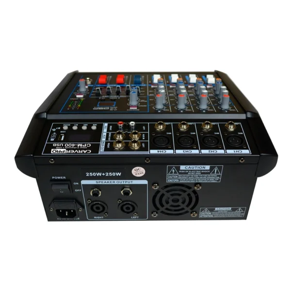 CONSOLA POWER MIXER 4CH BLUETOOTH + MP3 +USB CPM-400 CARVERPRO