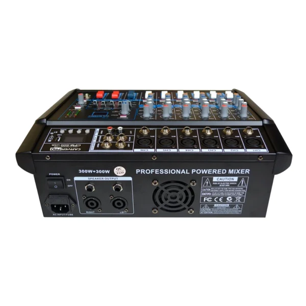 CONSOLA POWER MIXER 6CH BLUETOOTH + MP3 + USB CPM-600 CARVERPRO