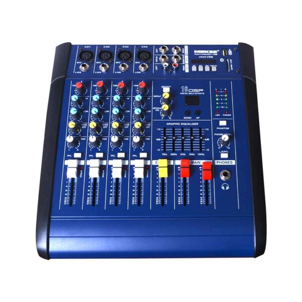 CONSOLA POWER MIXER 4CH BLUETOOTH + USB UKS-4USB MEKSE