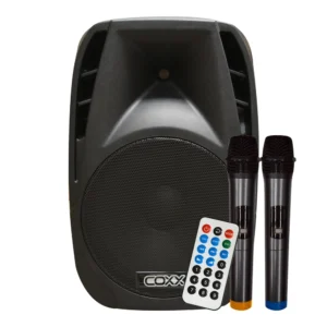 CAJA ACUSTICA PARLANTE PORTATIL 15C/2MIC  MODELO Q15UFRW COXX