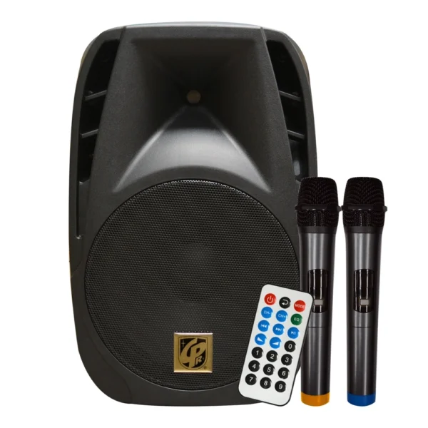 CAJA ACUSTICA PARLANTE PORTATIL 15  +2MICROFONOS YNPW-15-2MIC CIPRIANI