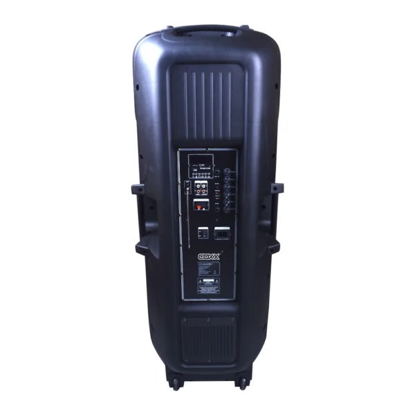 CAJA ACUSTICA PARLANTE PORTATIL -2X15 + 2 MICROFONOS MEE-214 MIC COXX
