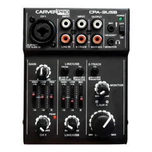 MINI MIXER USB 5 VOLTS 3 CANALES MODELO CPA.3USB CARVERPRO