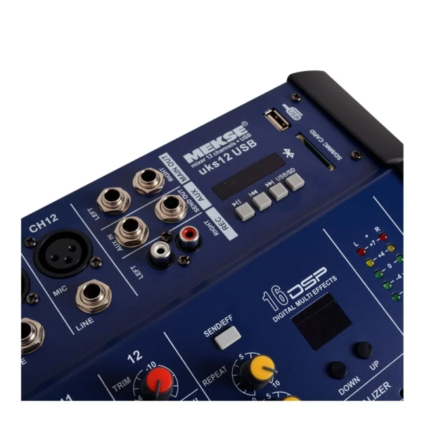 CONSOLA POWER MIXER 12CH BLUETOOTH + USB  UKS-12USB MEKSE