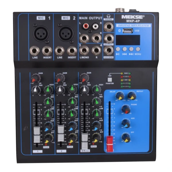 MIXER PASIVO BTUSB 2+2 (4CANALES) MEKSE MNP-4 MIXER PASIVO BT/USB 2+2 (4CANALES) MEKSE MNP-4P