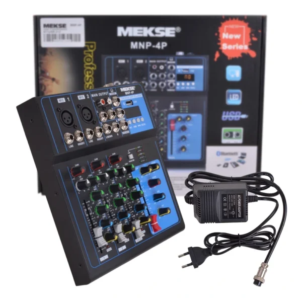 MIXER PASIVO BTUSB 2+2 (4CANALES) MEKSE MNP-4P MIXER PASIVO BT/USB 2+2 (4CANALES) MEKSE MNP-4P