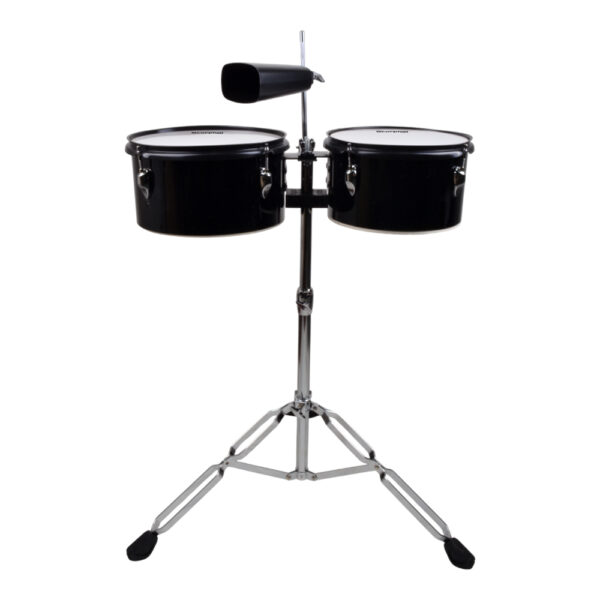 1 TIMBALETA 10+11 NEGRA INCLUYE CENCERRO Y ATRIL TSC-1011BK SCORPION