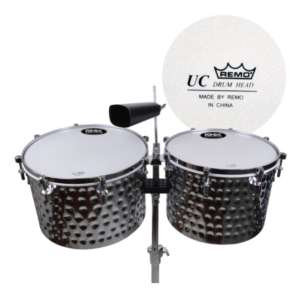 TIMBALES HQ 15+14 CON CENCERRO SILVER MART TIM-1415SV RMX