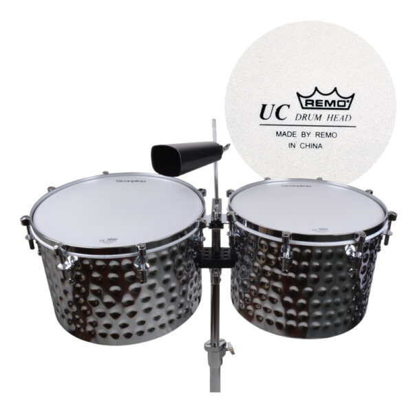 2 TIMBALES HQ 15+14 CON CENCERRO SILVER MART DR-2SL SCORPION