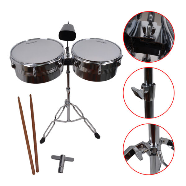 TIMBALETA 13+14 CROMADA INCLUYE CENCERRO Y ATRIL TSC-1314CR SCORPION