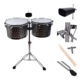 3 TIMBALES HQ 15+14 CON CENCERRO SILVER MART DR-2SL SCORPION