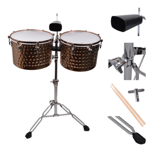 3 TIMBALES HQ 15+14 CON CENCERRO GOLDEN MART DR-2GL SCORPION