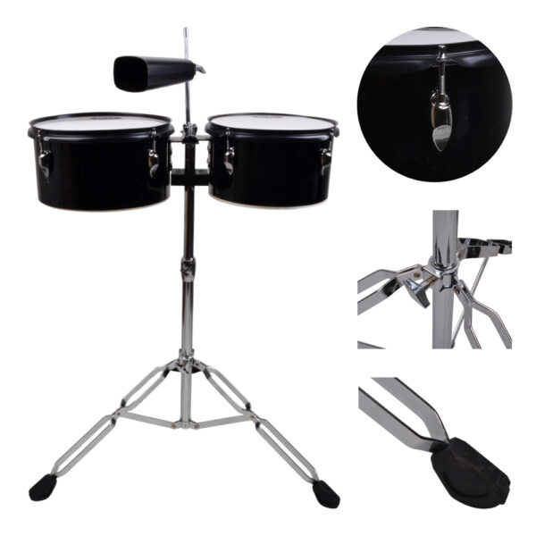 TIMBALETA DE MADERA 10+11 NEGRA XRD-1011BK RMX