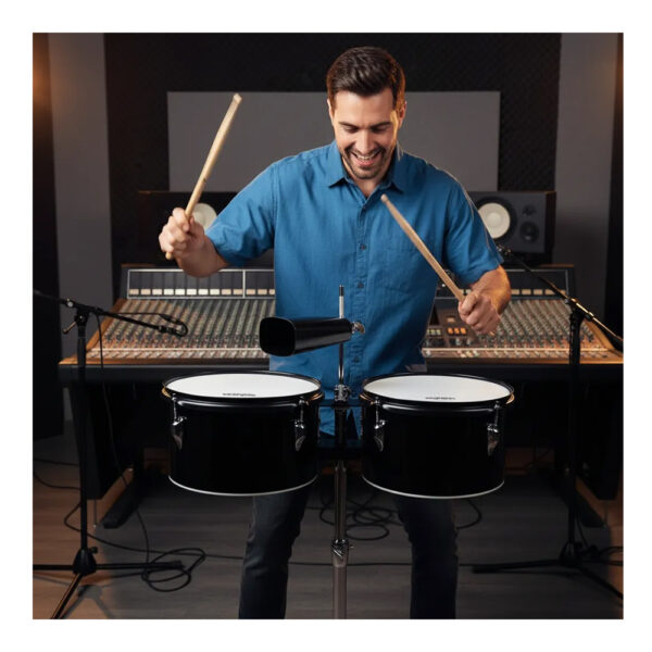 5 TIMBALETA 10+11 NEGRA INCLUYE CENCERRO Y ATRIL TSC-1011BK SCORPION