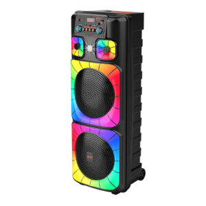 PARLANTE PORTATIL 2X12" BT/MP3/FM/LED MIC SING-E  SP-21260