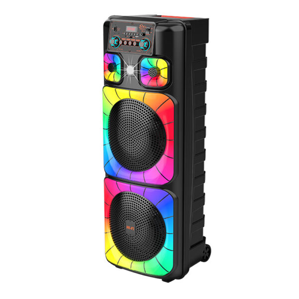 PARLANTE PORTATIL 2X12" BT/MP3/FM/LED MIC SING-E  SP-21260