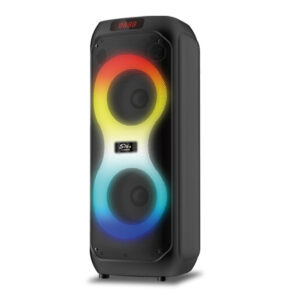 Parlante Portátil  2x8" 25W Bluetooth con Luces LED y Micrófono