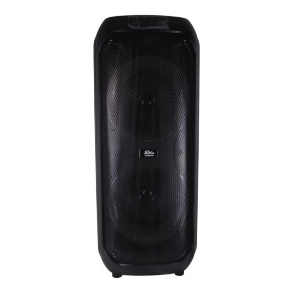 2 Parlante Portátil 2x8" 25W Bluetooth con Luces LED y Micrófono