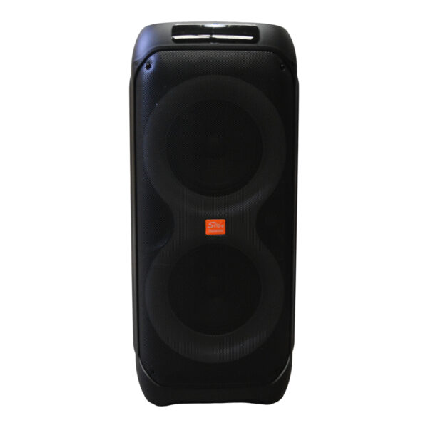 Parlante Portátil 2x8" 25W Bluetooth con Luces LED y Micrófono