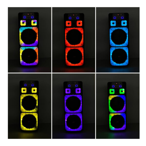 PARLANTE PORTATIL 2X12" BT/MP3/FM/LED MIC SING-E  SP-21260