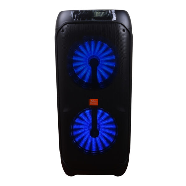 Parlante Portátil 2x10" 80W Bluetooth con Luces LED y Micrófono