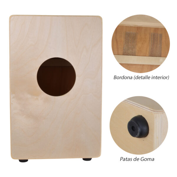 CAJON PERUANO CON BORDONAS CASTAÑO CON FUNDA CPB-1 RMX