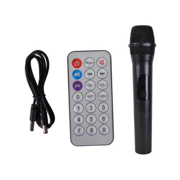 4 Parlante Portátil 2x8" 25W Bluetooth con Luces LED y Micrófono