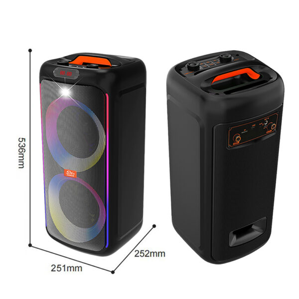 5 PARLANTE PORTATIL 2X6,5" 30W LEDS, MIC, BT SING-E ZQS6238