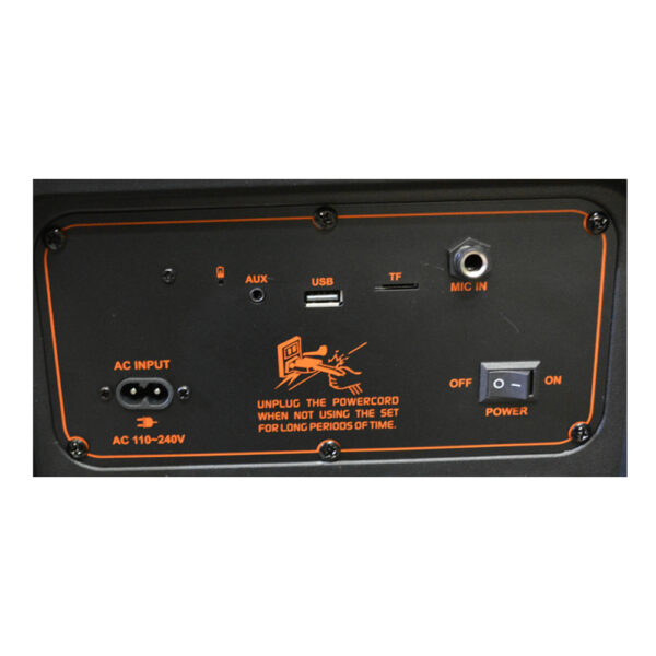 PARLANTE PORTATIL 2X12" 50W LEDS. MIC, BT SING-E ZQS12216