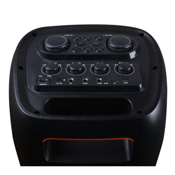 Parlante Portátil 2x10" 80W Bluetooth con Luces LED y Micrófono