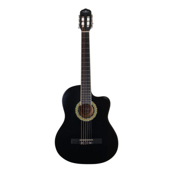 GUITARRA CLASICA CUTAWAY NEGRA 39 + FUNDA LA ESPAÑOLA