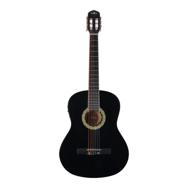 1 GUITARRA CLASICA ELECTROACUSTICA NEGRA 39 + FUNDA LA ESPAÑOLA